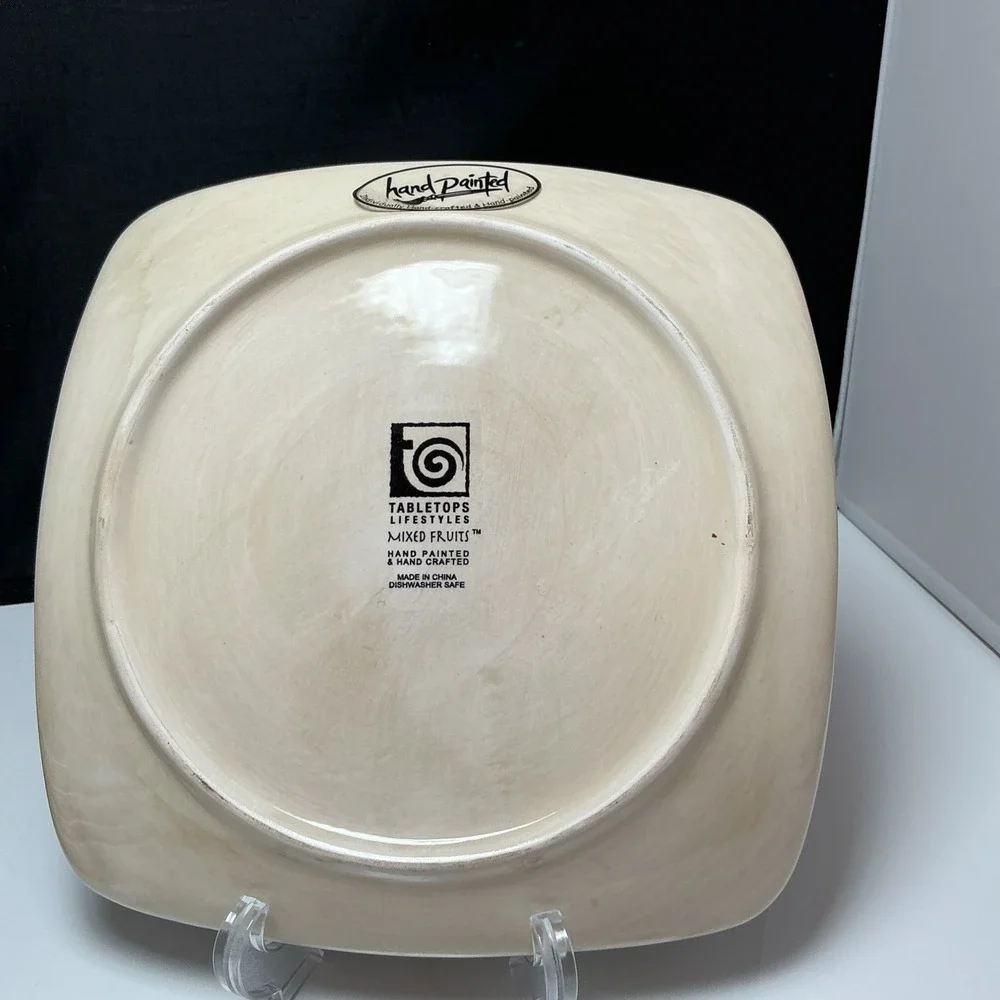 Set of Tabletops Unlimited Mixed Fruits Square Salad Plates 8 1/2